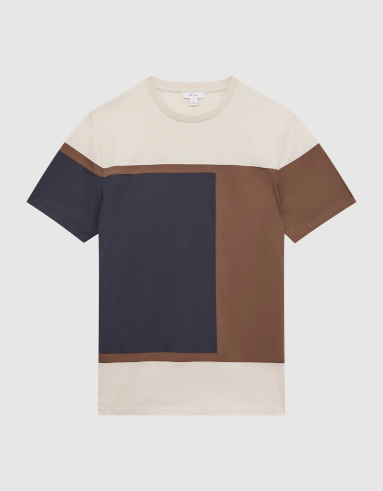 Mercerised Cotton Colourblock T-Shirt