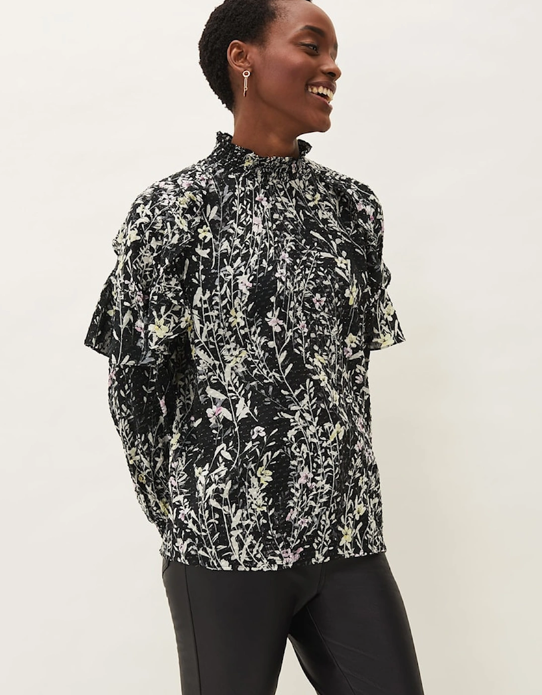 Daphne Floral Frill Blouse, 6 of 5
