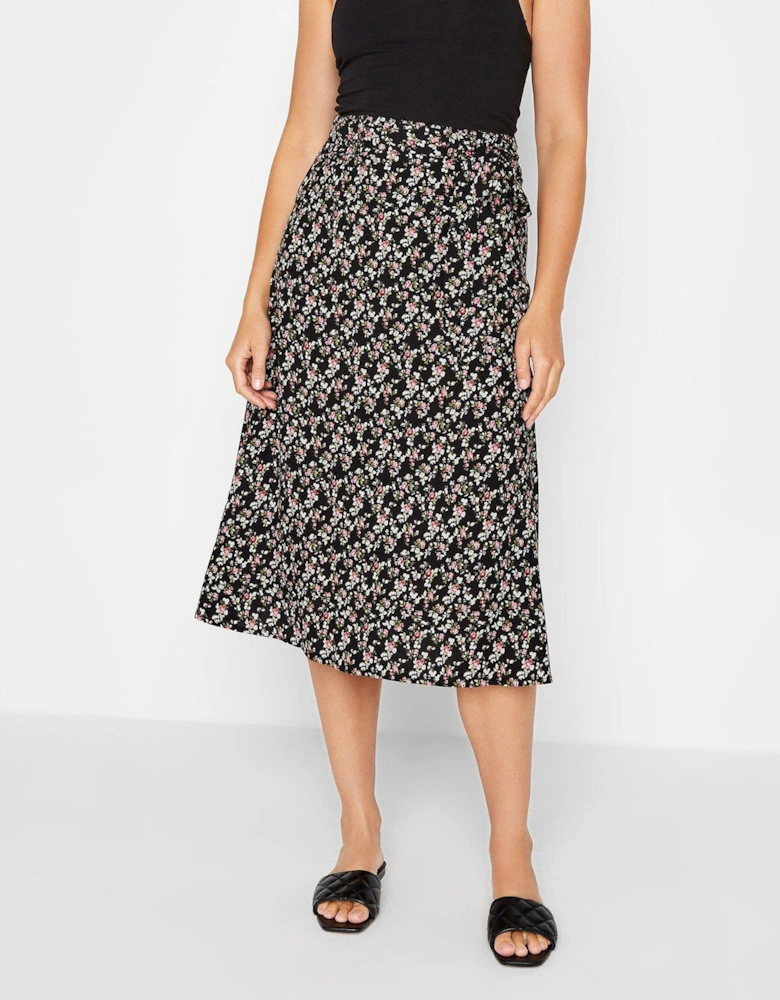 Ditsy Print Belted Skirt