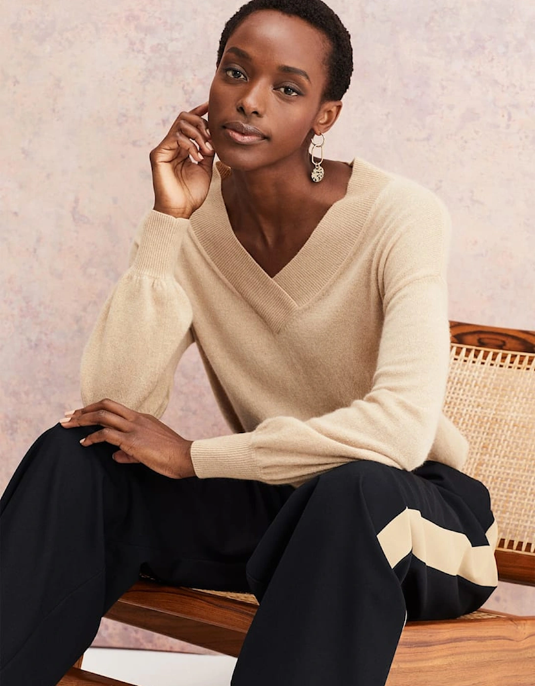 Ophelia Wool Cashmere V Neck Jumper, 9 of 8