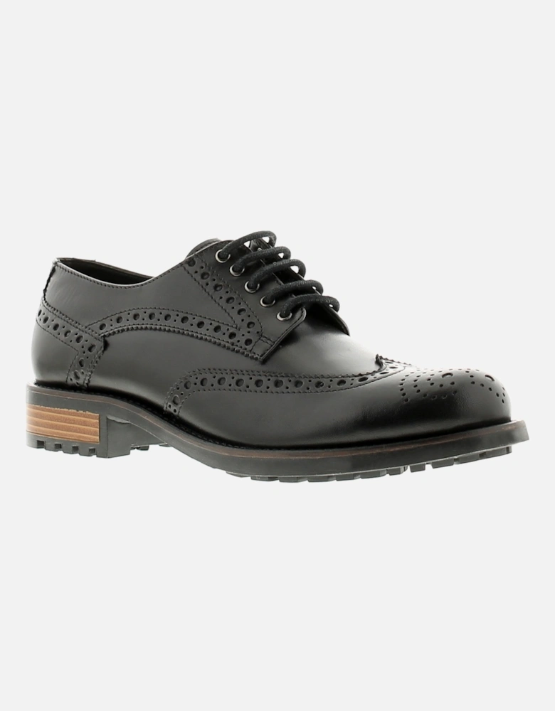 Mens Smart Shoes danish leather Lace Up black UK Size