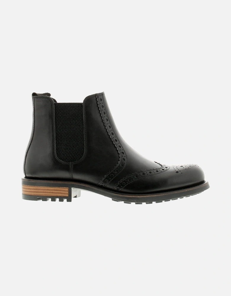 Mens Smart Boots Elgin Leather Slip On black UK Size