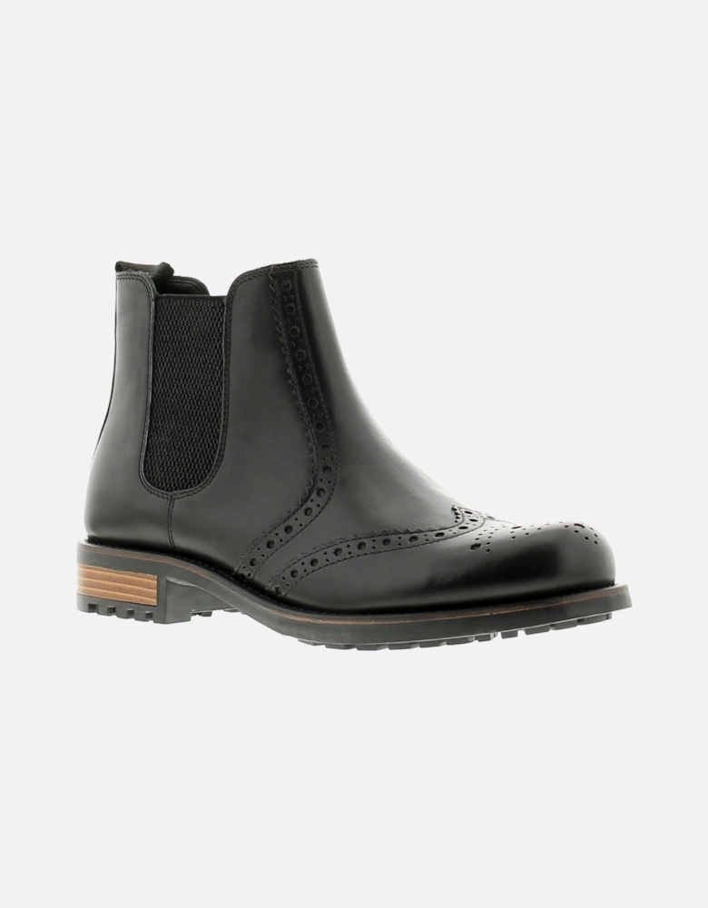 Mens Smart Boots Elgin Leather Slip On black UK Size