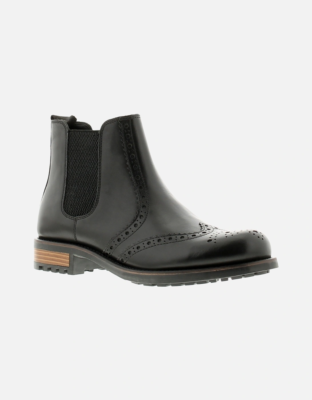 Mens Smart Boots Elgin Leather Slip On black UK Size, 6 of 5