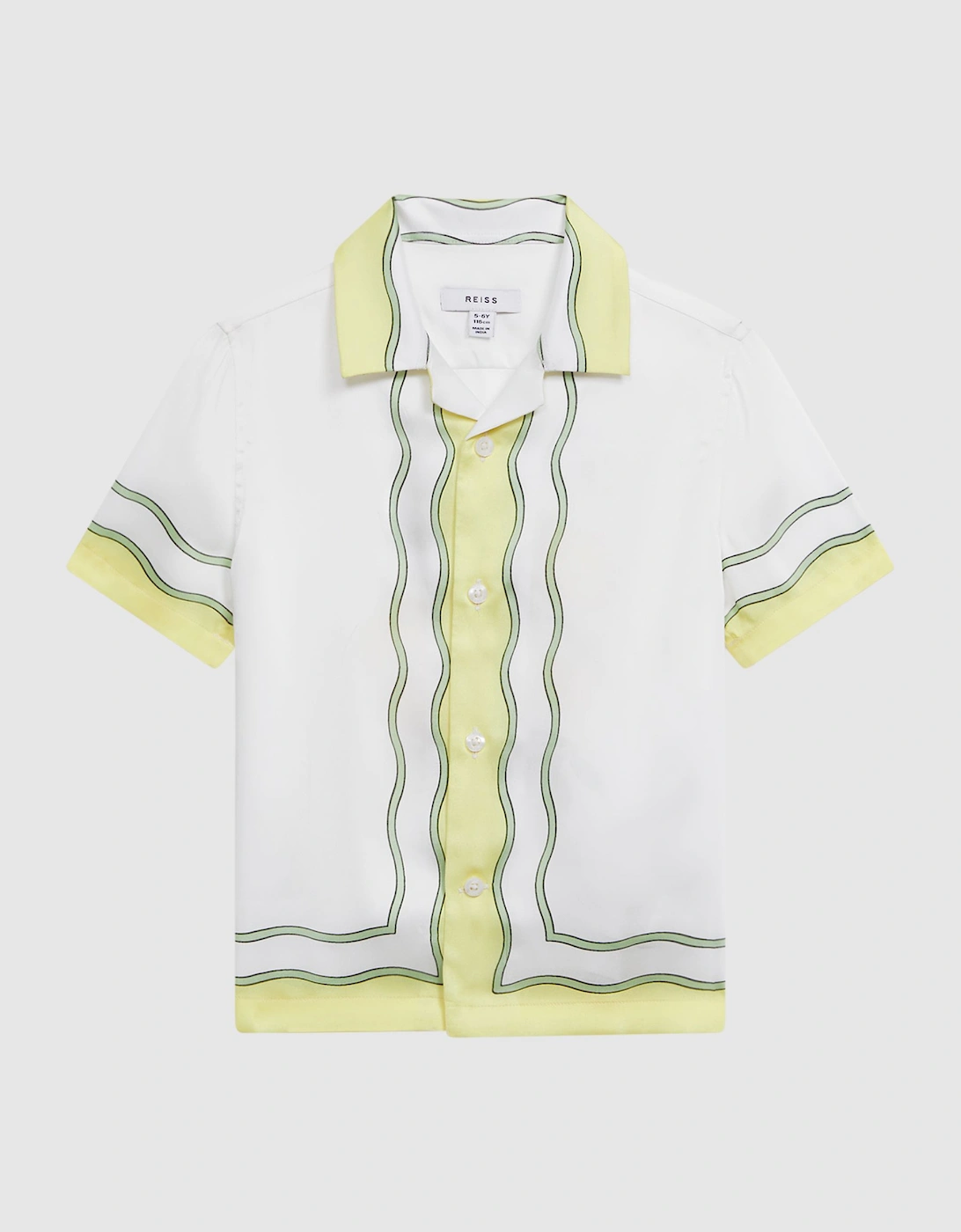 Printed Cuban Collar Short Sleeve Shirt