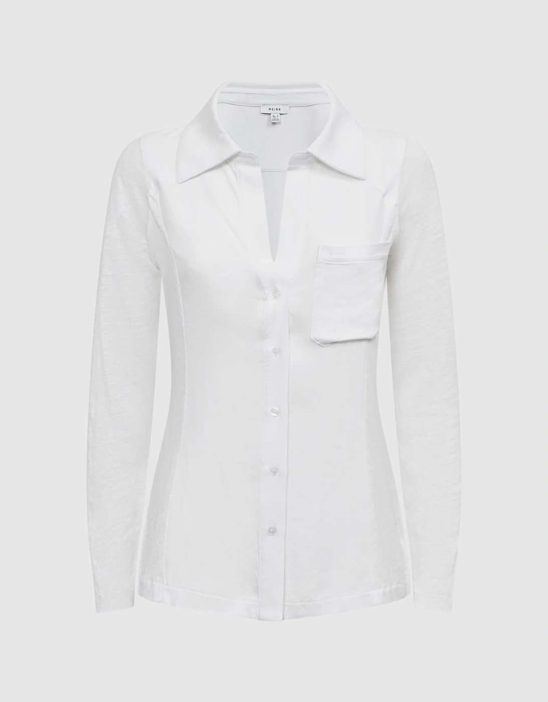 Linen Sheer Button Through Shirt, 2 of 1
