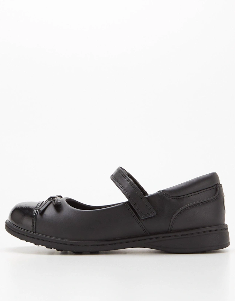 Older Kids Mary Jane Leather School Shoe - Black Standard Fit