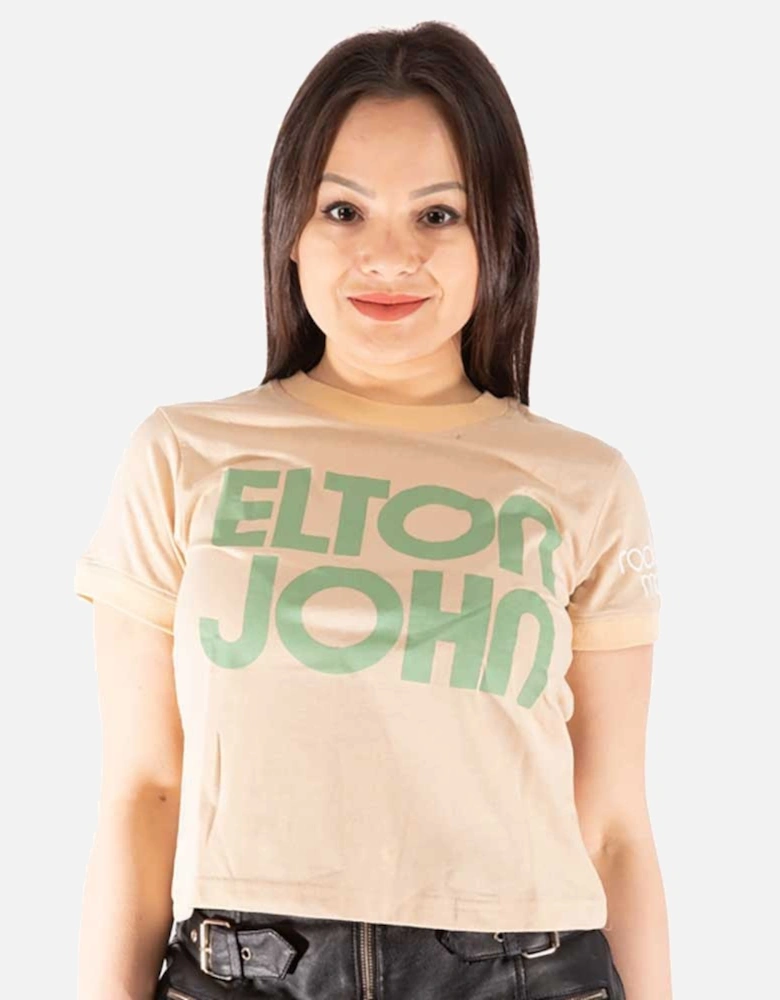 Elton John Unisex Adult Text Crop Top