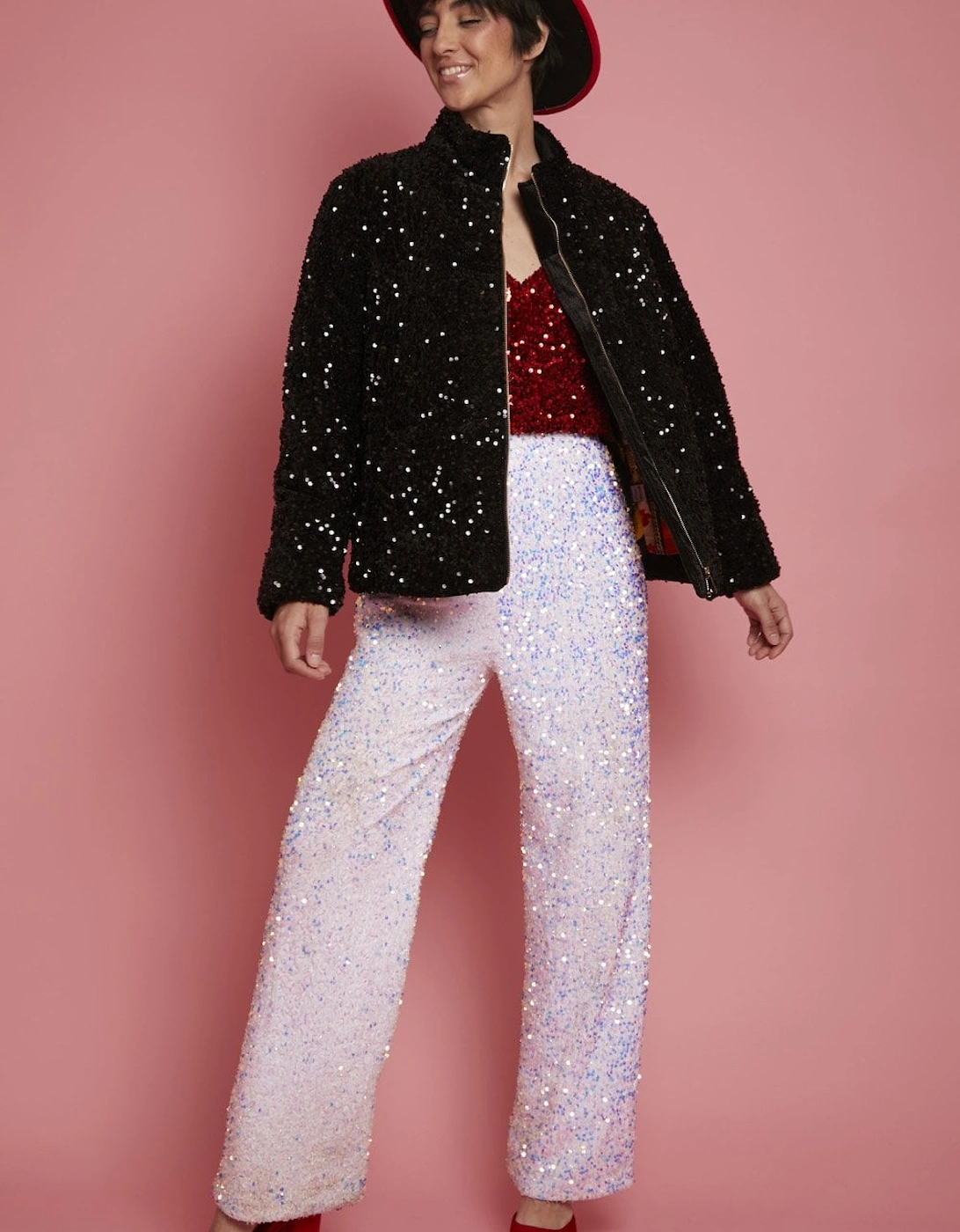 Black Sequin Puffer Jacket, 6 of 5