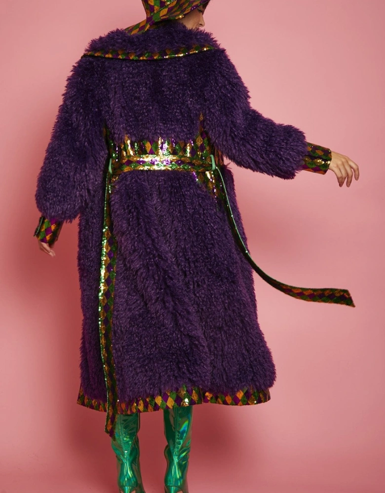Purple Knitted Bamboo Eco Mongolian Coat