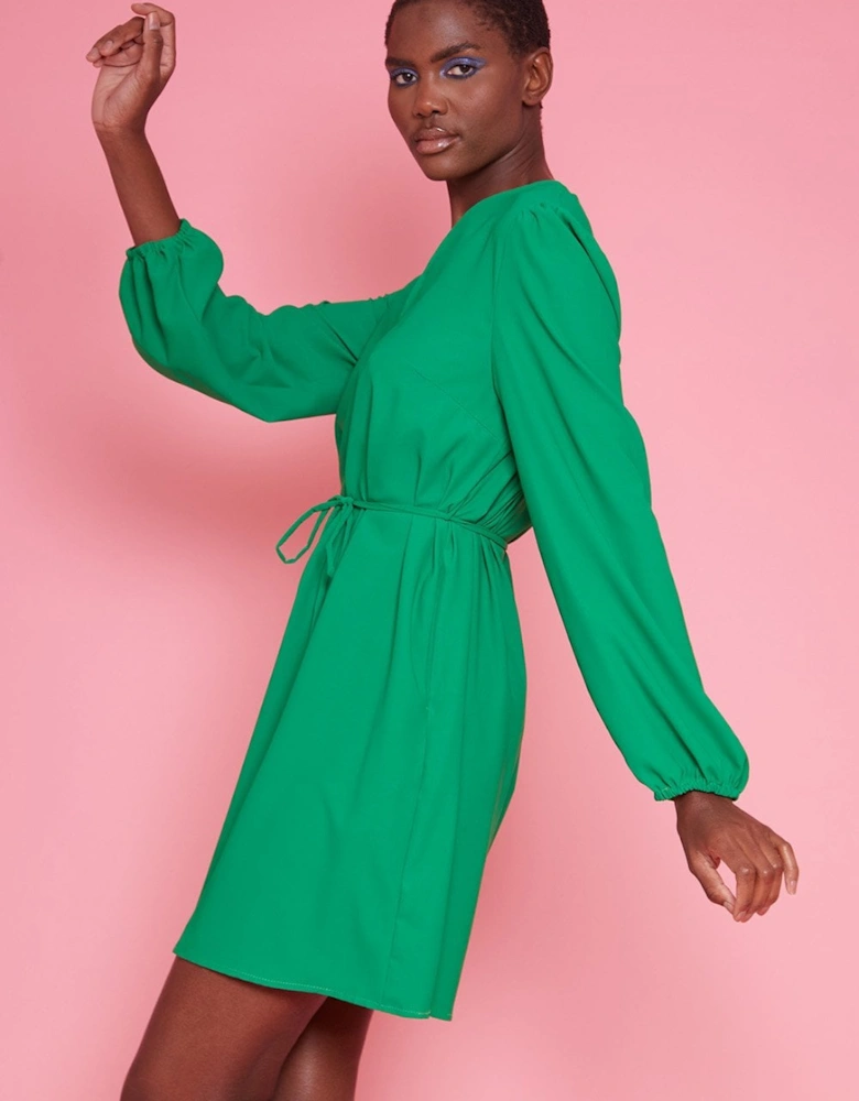 Green Silk Blend Dress