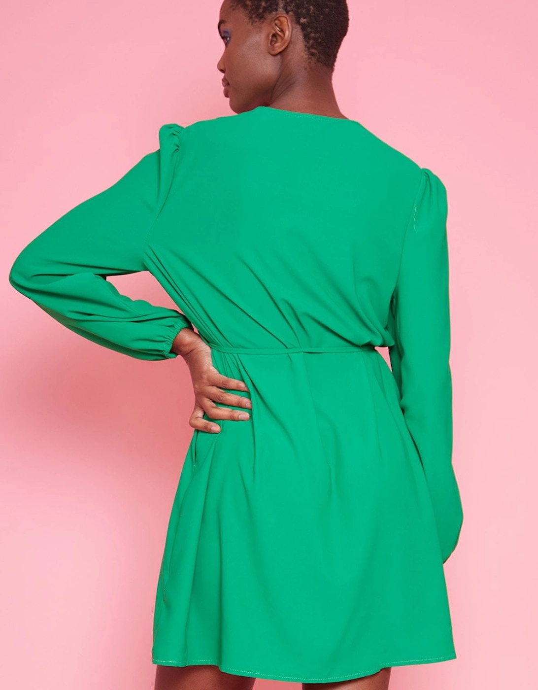 Green Silk Blend Dress