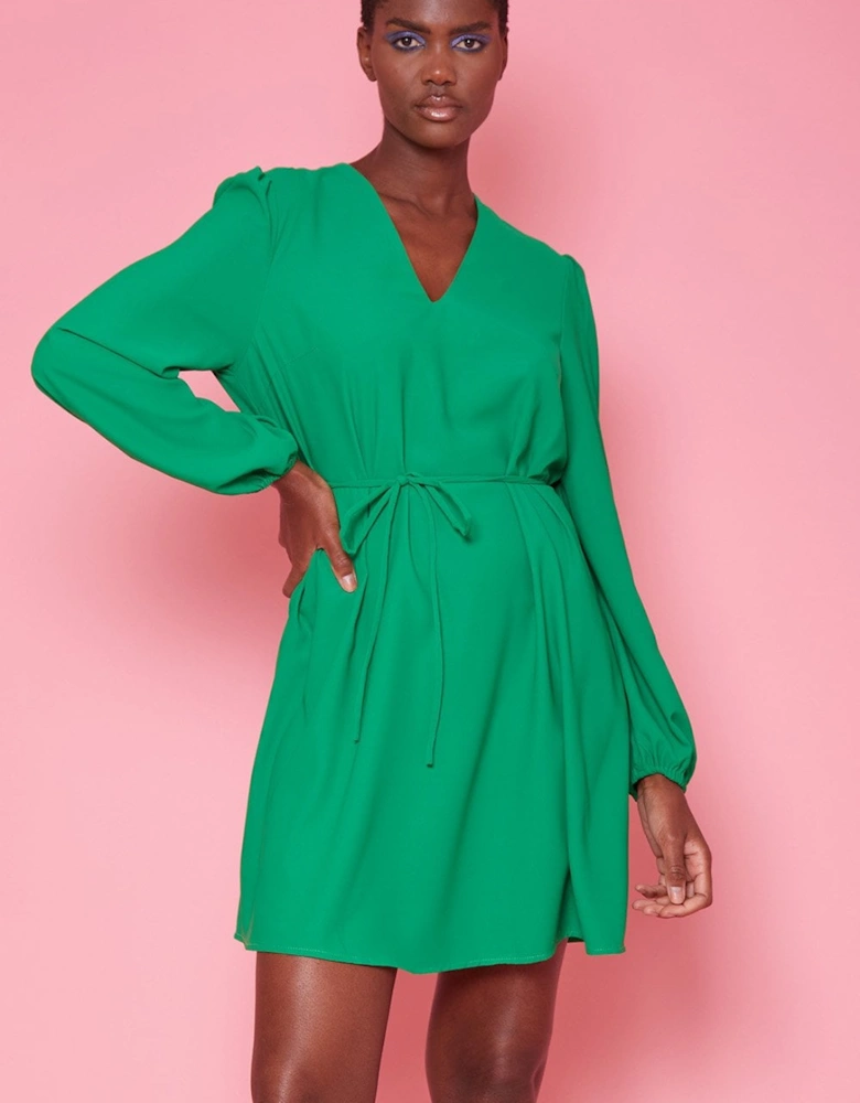 Green Silk Blend Dress