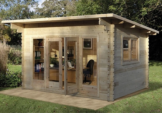 Garden Melbury 4.0m x 3.0m Log Cabin - Pent Roof Single Glazed 24kg Polyester Felt Plus Underlay, 11 of 10