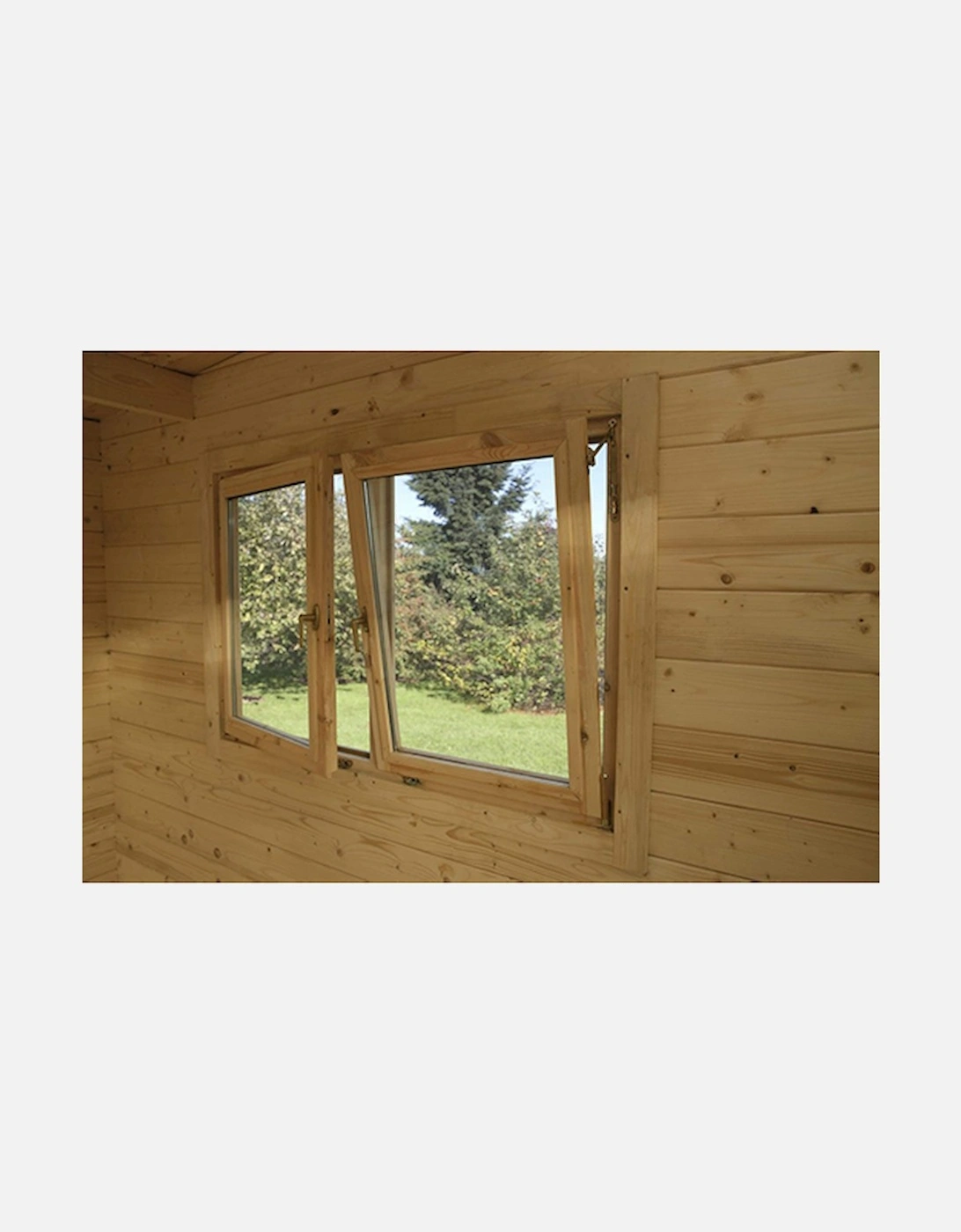 Garden Melbury 4.0m x 3.0m Log Cabin - Pent Roof Double Glazed 34kg Polyester Felt Plus Underlay