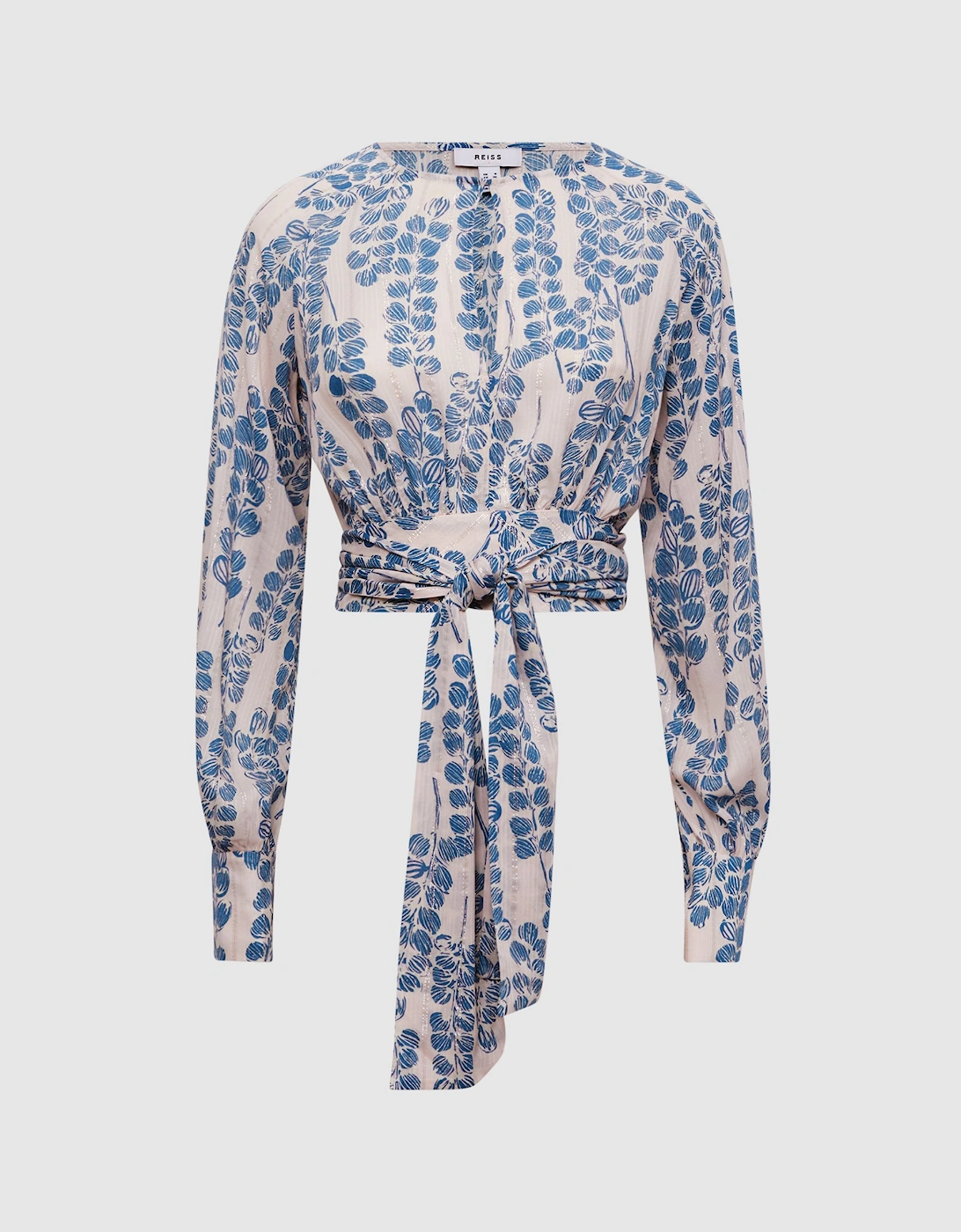Cropped Printed Belted Blouse, 2 of 1