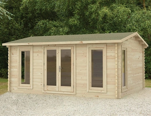 Garden Rushock 5.0m x 4.0m Log Cabin - Apex Roof Double Glazed with Felt Shingles Plus Underlay, 9 of 8