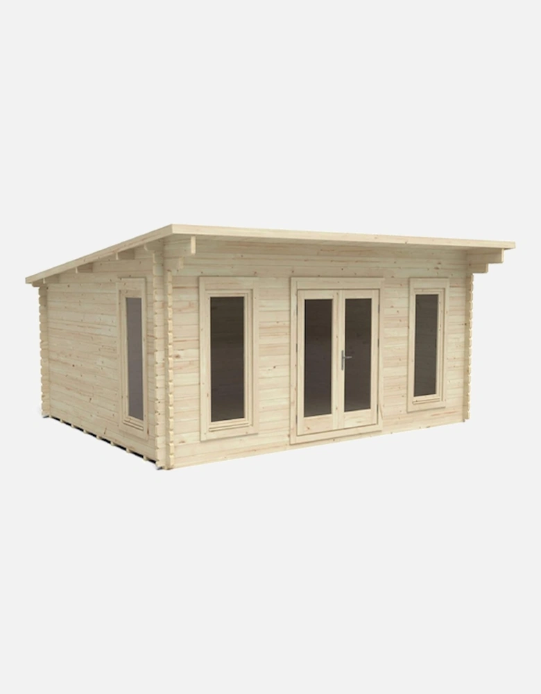 Garden Mendip 5.0m x 4.0m Log Cabin - Pent Roof Double Glazed 34kg Polyester Felt Plus Underlay