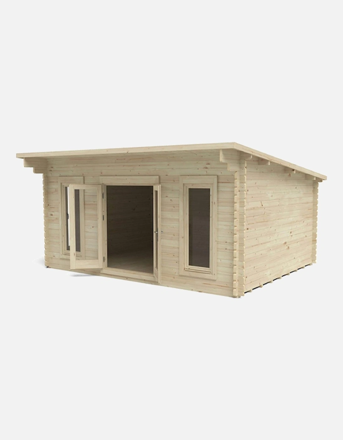 Garden Mendip 5.0m x 4.0m Log Cabin - Pent Roof Double Glazed 34kg Polyester Felt Plus Underlay