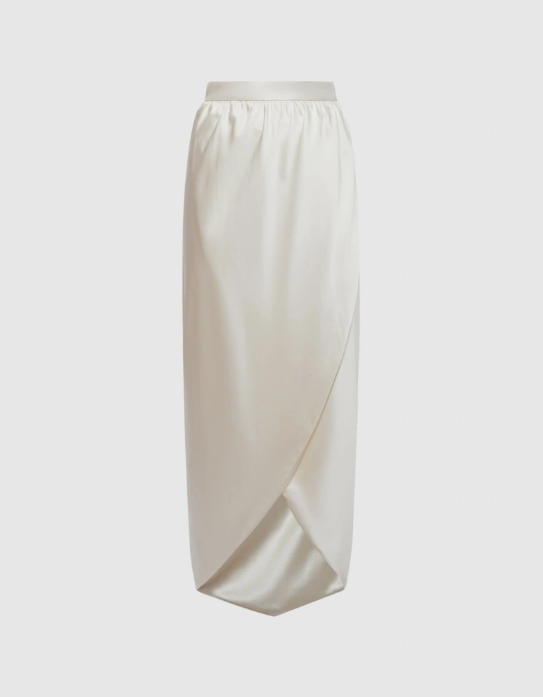 Silk High-Low Wrap Skirt