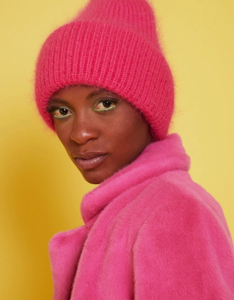 Pink Cashmere Blend Gigi Beanie Hat