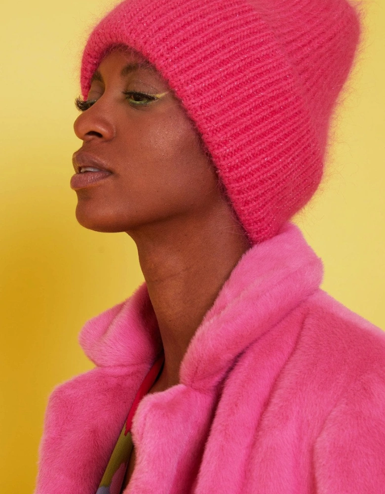 Pink Cashmere Blend Gigi Beanie Hat