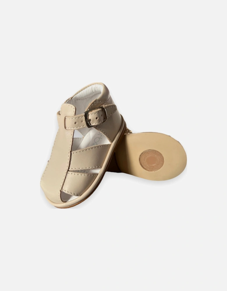 Nude Leather Guy Caged Sandals