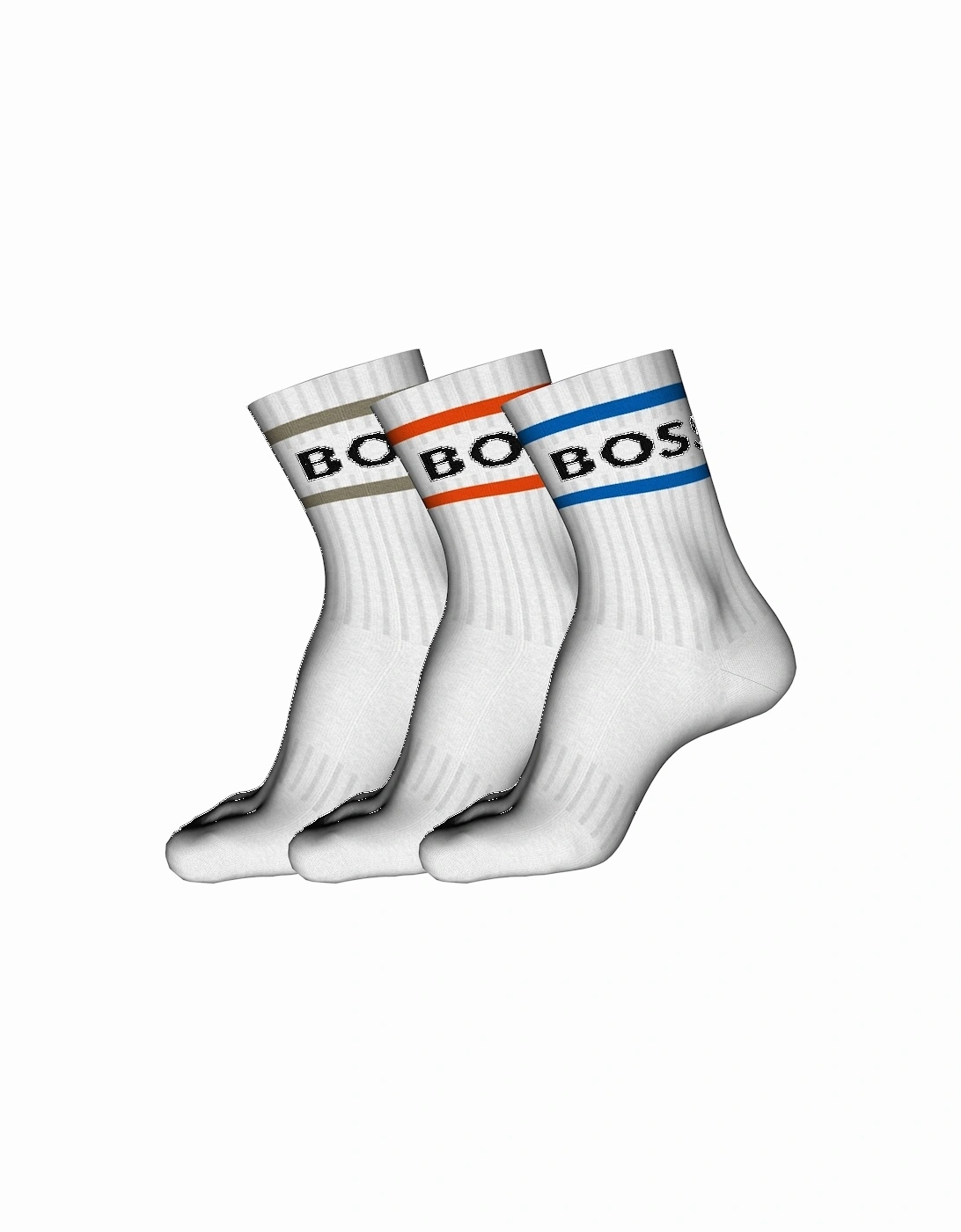 Boss 3 Pack Rib Stripe Cc Socks Natural, 3 of 2