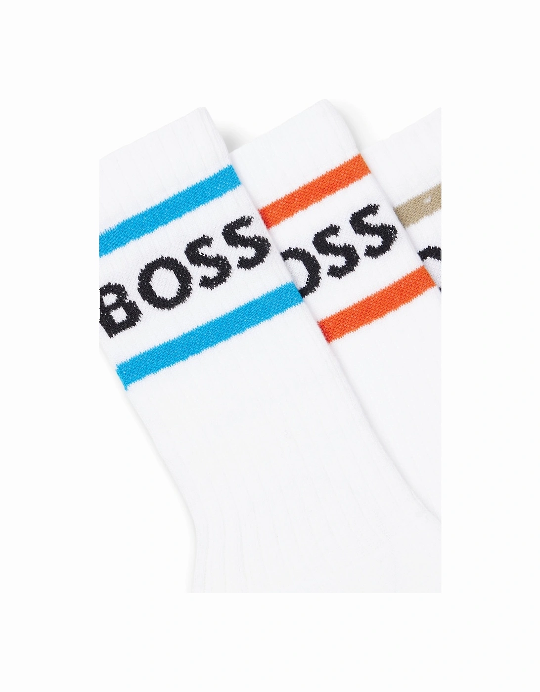 Boss 3 Pack Rib Stripe Cc Socks Natural