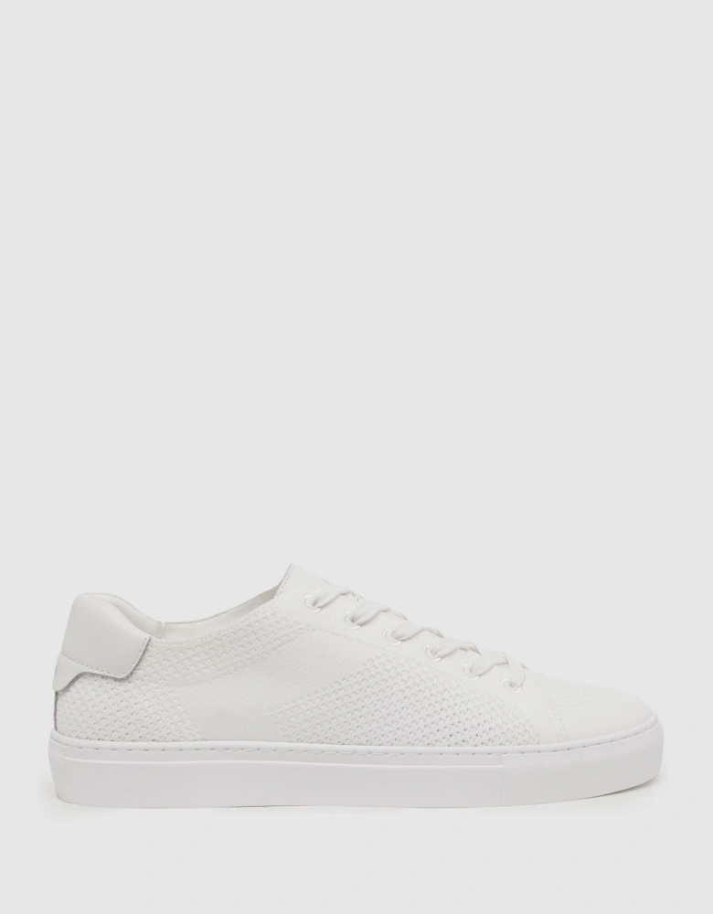 Knit Leather Low Top Trainers
