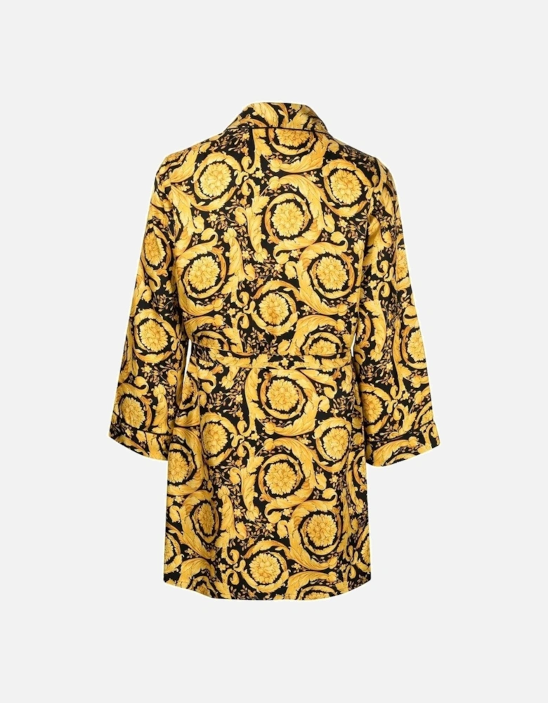 Silk Twill Baroque Robe Black