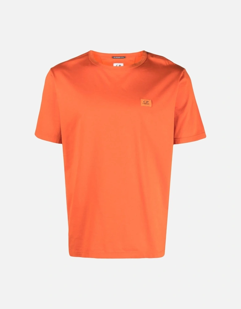 C.P.Company logo-patch cotton T-shirt Orange