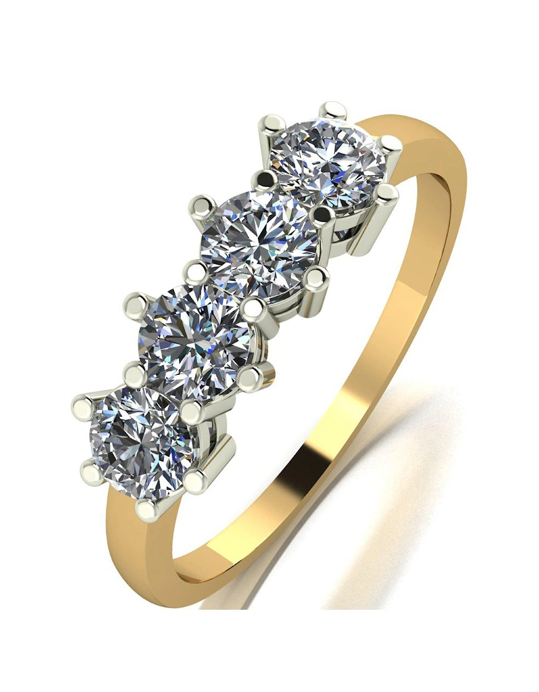 9ct Gold 4-Stone 1ct Total Ring, 2 of 1