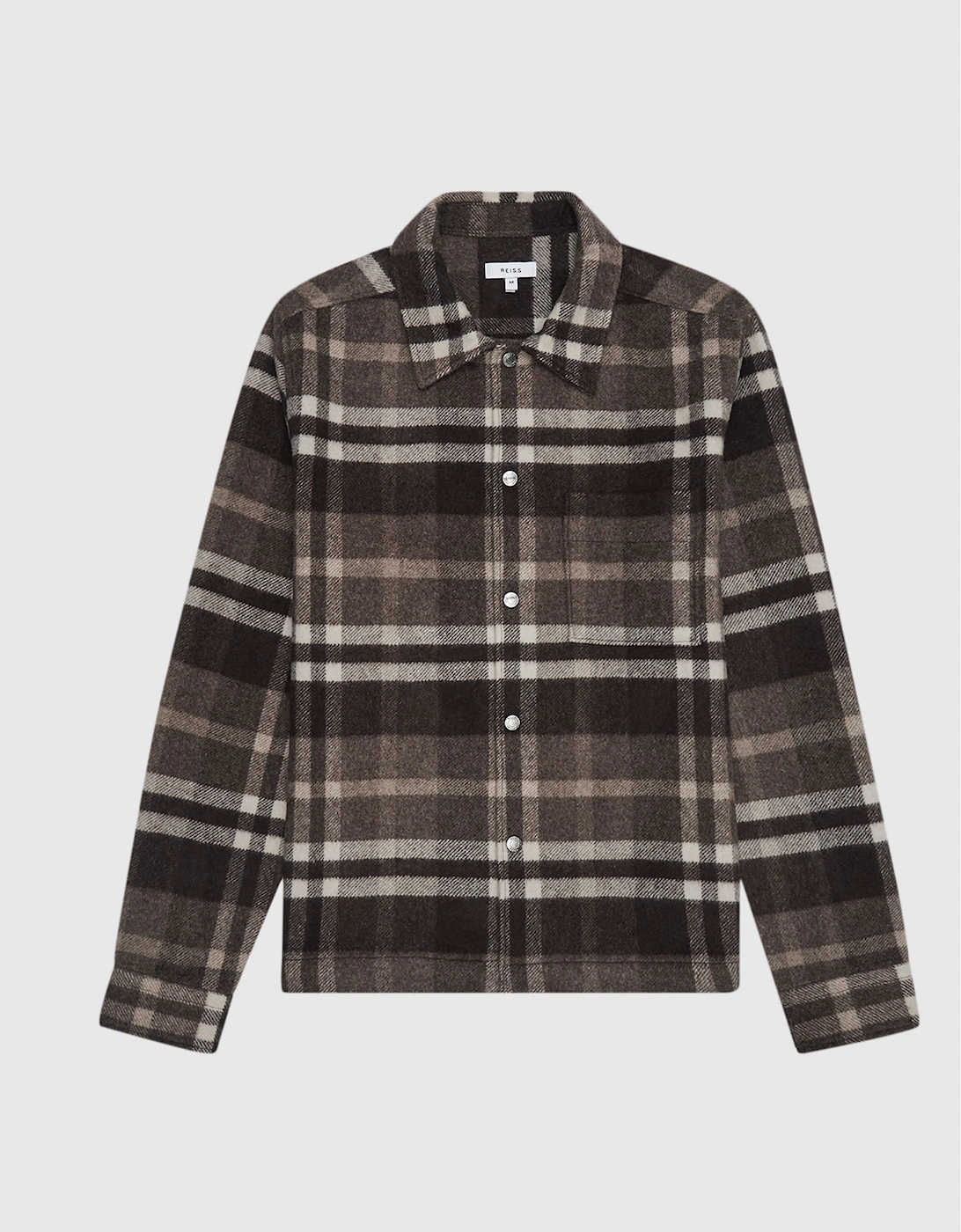 Large Check Wool Blend Overshirt, 2 of 1