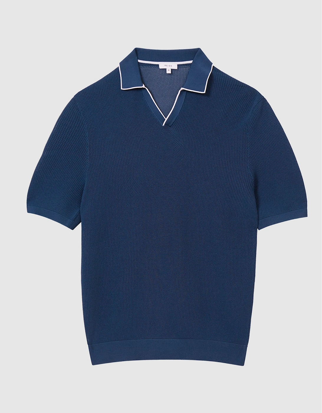 Open Collar Pointelle Polo T-Shirt, 2 of 1