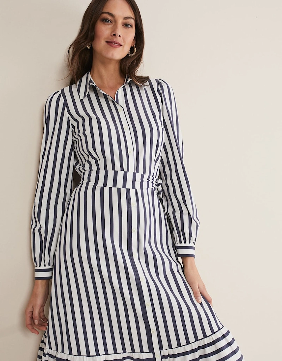 Henley Striped Midaxi Dress