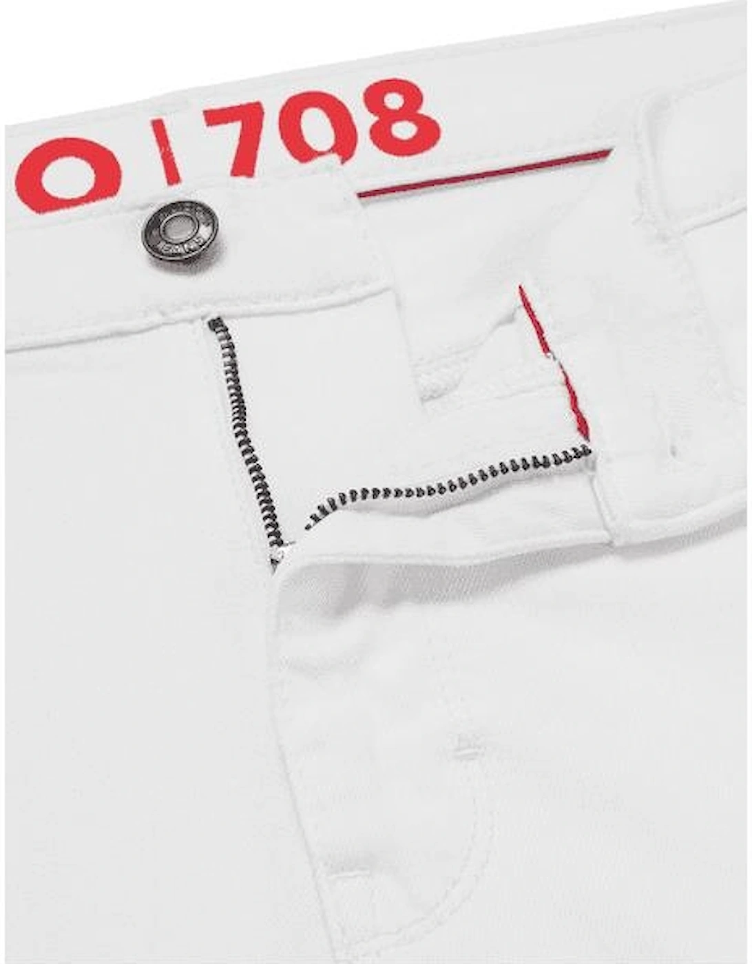 HUGO 708 Slim Fit White Denim Jeans