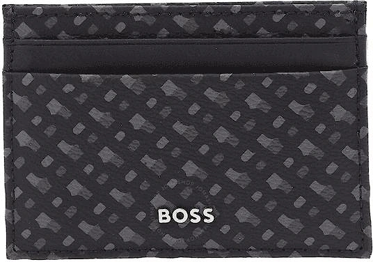 Hugo Boss Men's Byron_4 Monogram Logo Black Cardholder - Size: ONE size
