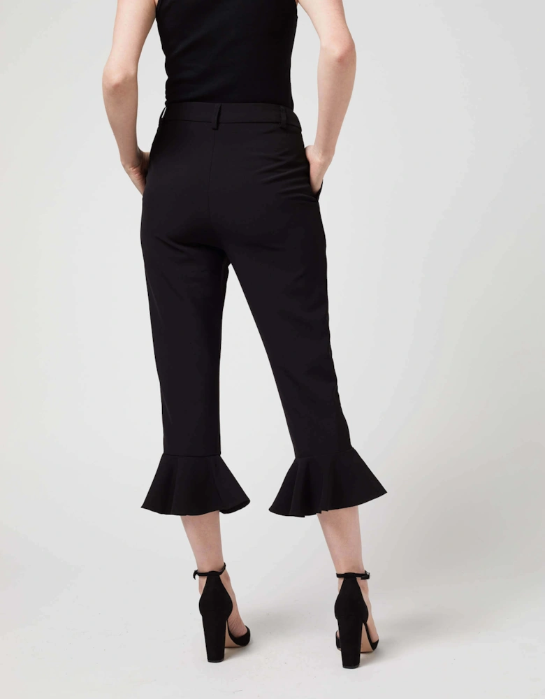 Ruched Cropped Trousers Black