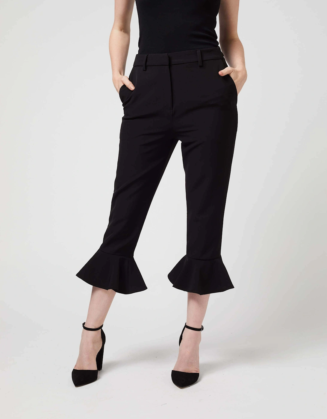 Ruched Cropped Trousers Black, 5 of 4