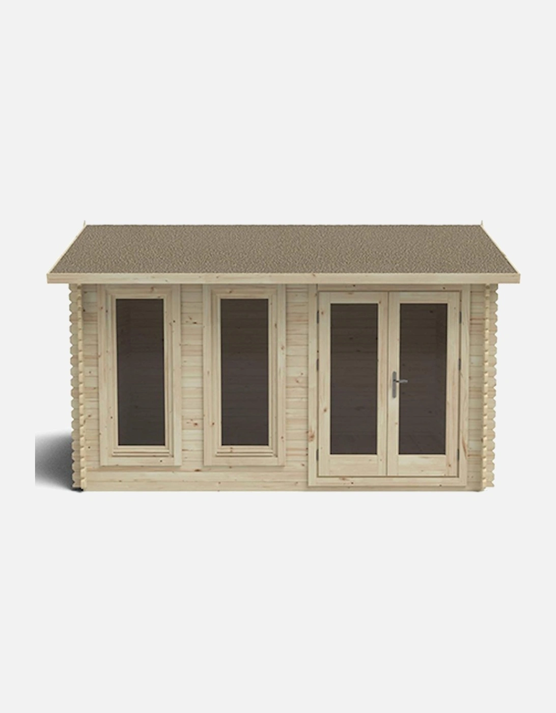 Garden Chiltern 4.0m x 3.0m Log Cabin - Apex Roof Single Glazed 24kg Felt Without Underlay