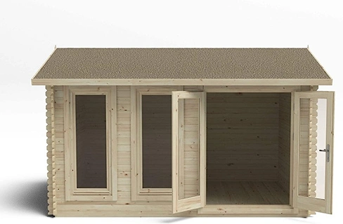 Garden Chiltern 4.0m x 3.0m Log Cabin - Apex Roof Single Glazed with Felt Shingle Plus Underlay