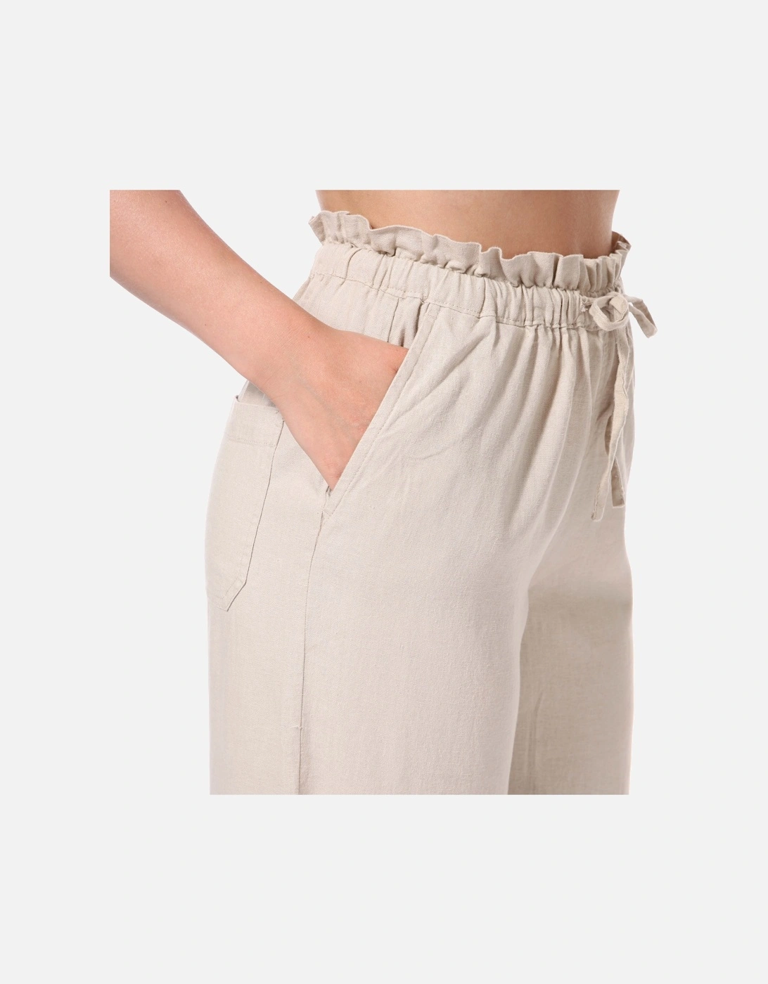 Womens Caro High Waist Linen Trousers