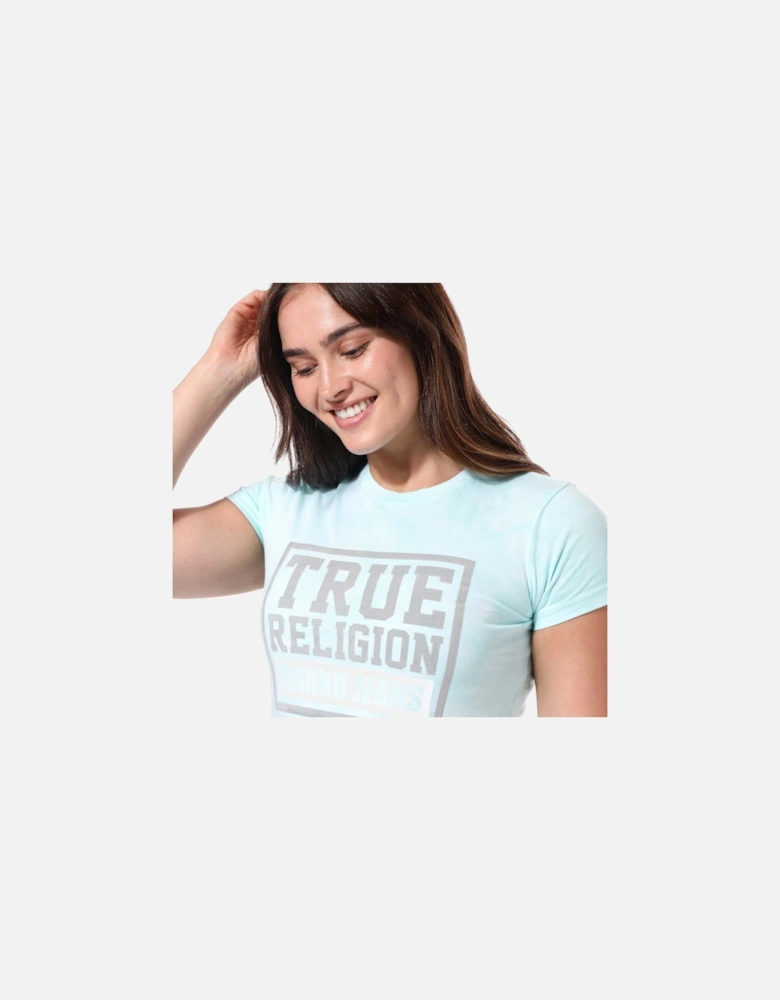 Womens Flock Box Logo Crew Neck T-Shirt