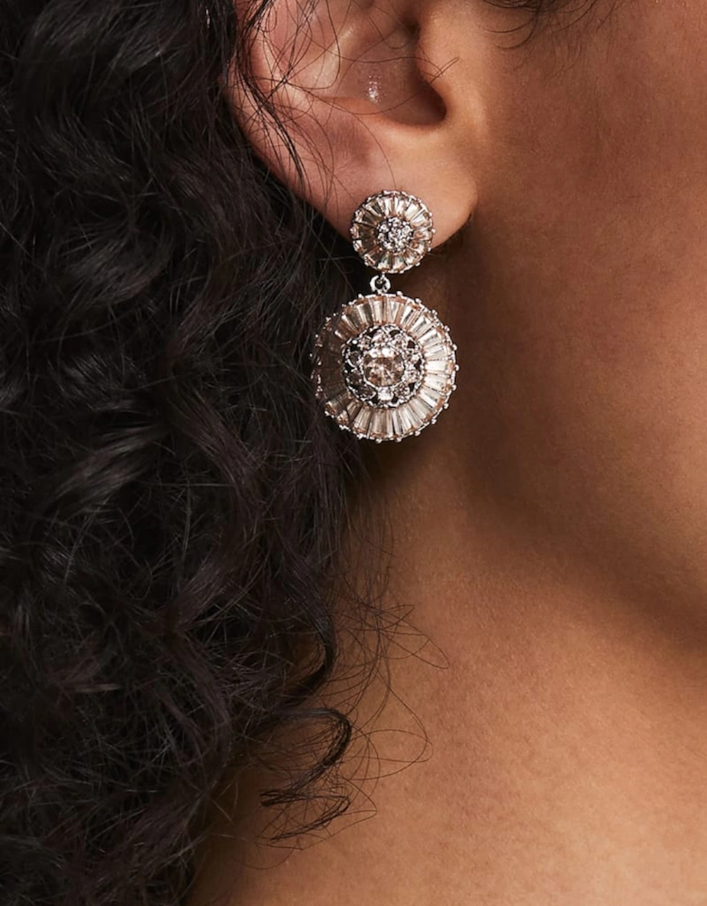 Round Stone Drop Earring