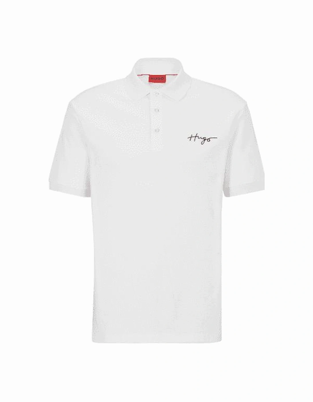 Handwritten Embroidered Logo White Polo Shirt, 4 of 3