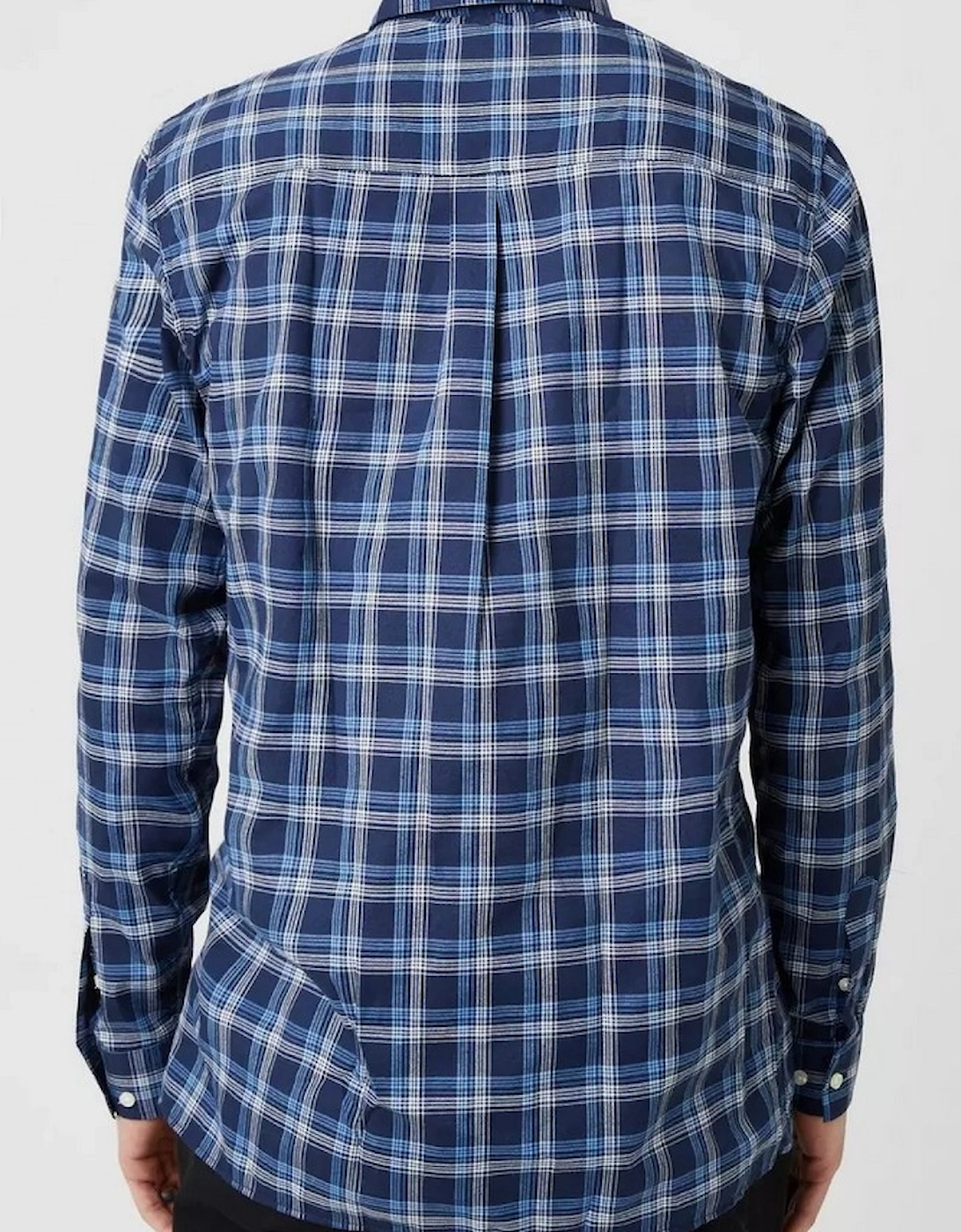 Mens Classic Double Checked Long-Sleeved Shirt