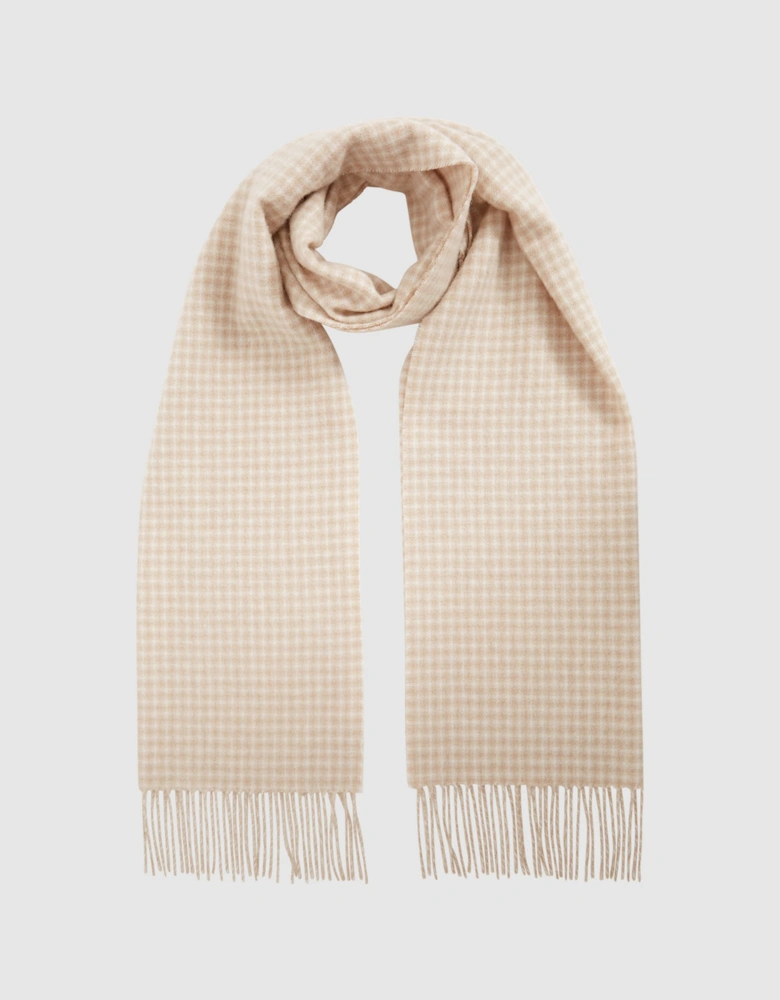 Wool-Blend Dogtooth Scarf