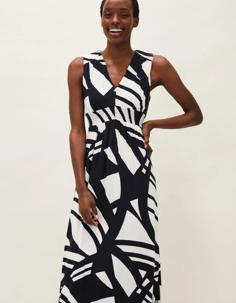 Ostia Abstract Stripe Maxi Dress