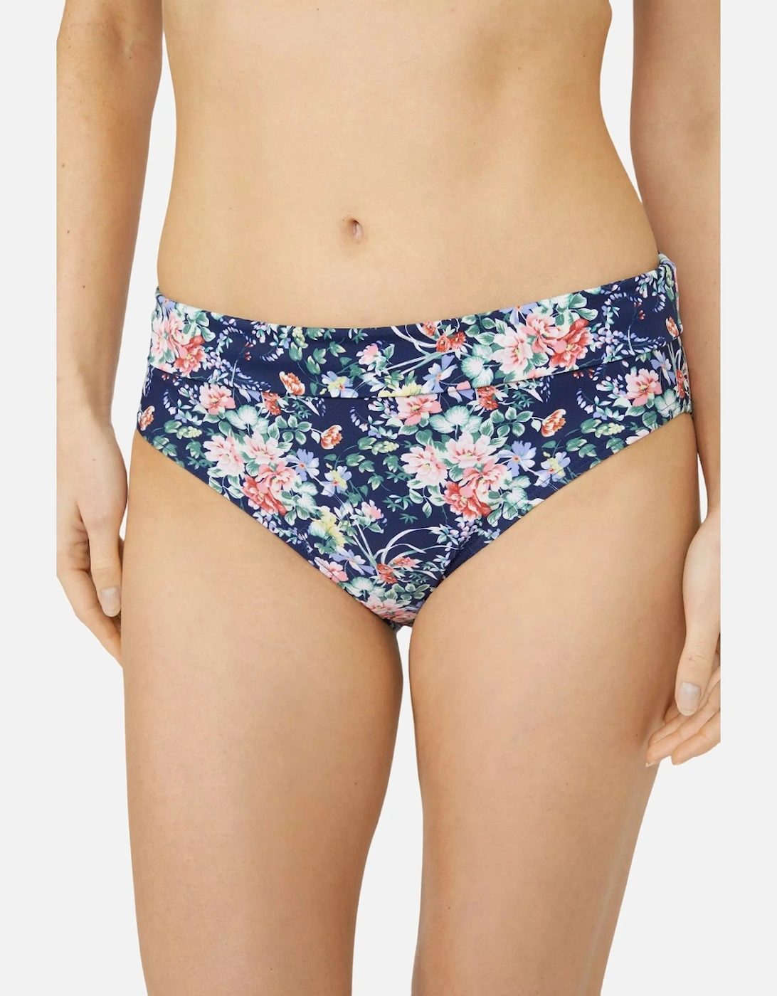 Womens/Ladies Floral Fold Over Bikini Bottoms, 5 of 4